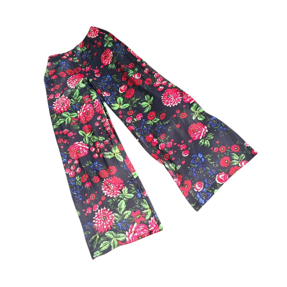 Club Monaco Women’s Size 00 Floral Pants Wide Leg Hight Rise Light Summer